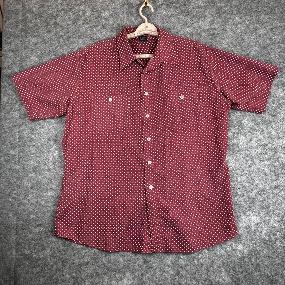 VTG Blair Mens XL Western Rodeo Red Polka Dot Short Sleeve Button-Up Shirt - Picture 7 of 9